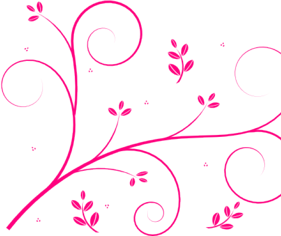 Swirls Clipart Pink - Png Flower Vines (640x480), Png Download