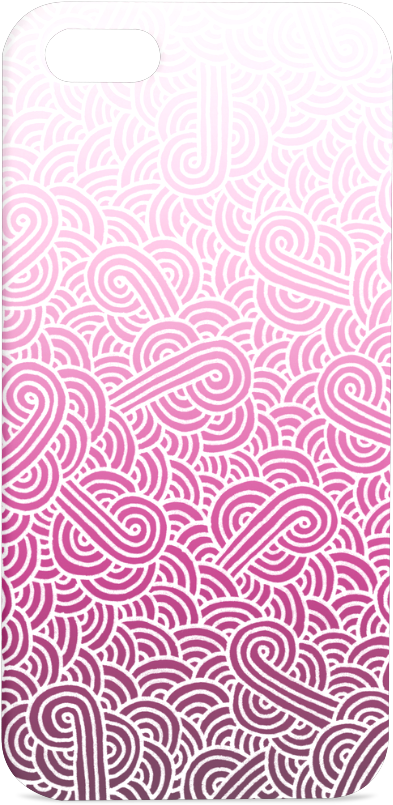 Ombre Pink And White Swirls Doodles Hard Case For Iphone - Mobile Phone Case (1000x1000), Png Download