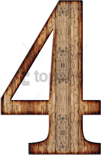 Free Png Wooden Number 4 Png Image With Transparent - Number 4 In Wood (480x700), Png Download