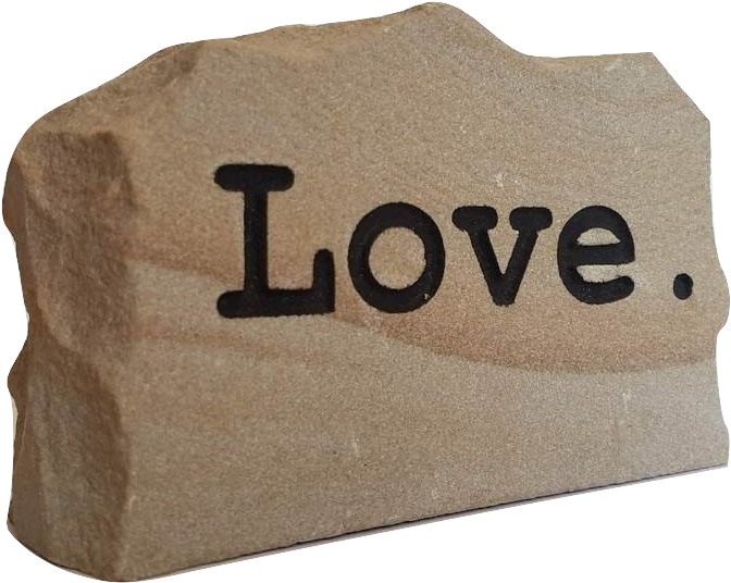 Love Decorative Real Stone Sign - Bag (737x587), Png Download