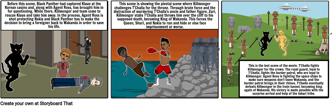 Black Panther Example Storyboard - Farming Vs Industry Civil War (1165x386), Png Download