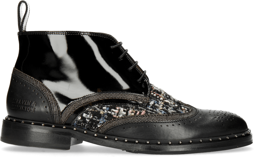 Ankle Boots Sally 30 Black Fermont Gunmetal Textile - Sneakers (1024x1024), Png Download