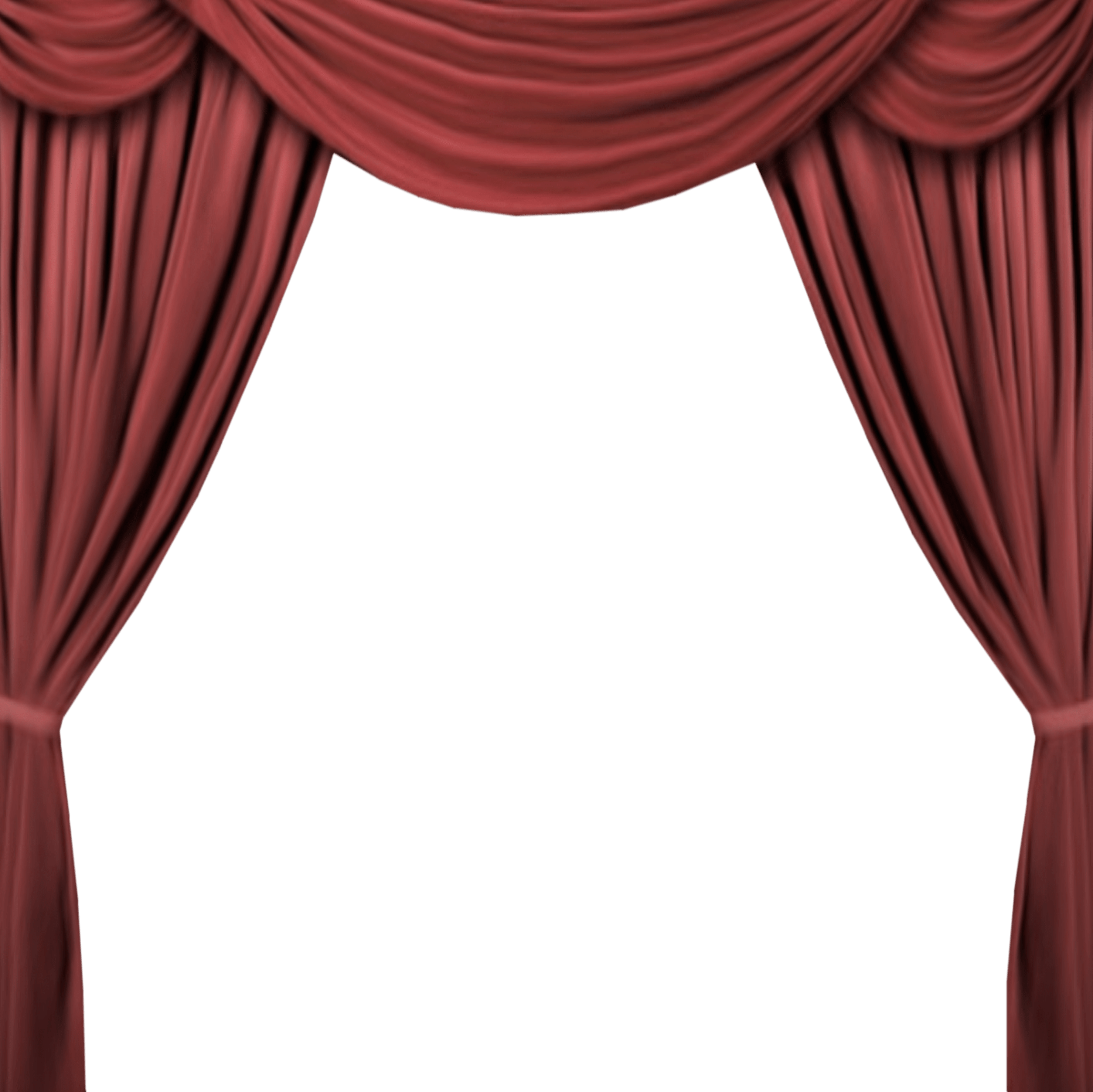 Transparent Red Stage Curtains - Шторы На Прозрачном Фоне (3600x3597), Png Download