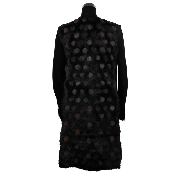 Emporio Armani Black Fur Coat - Polka Dot (620x620), Png Download