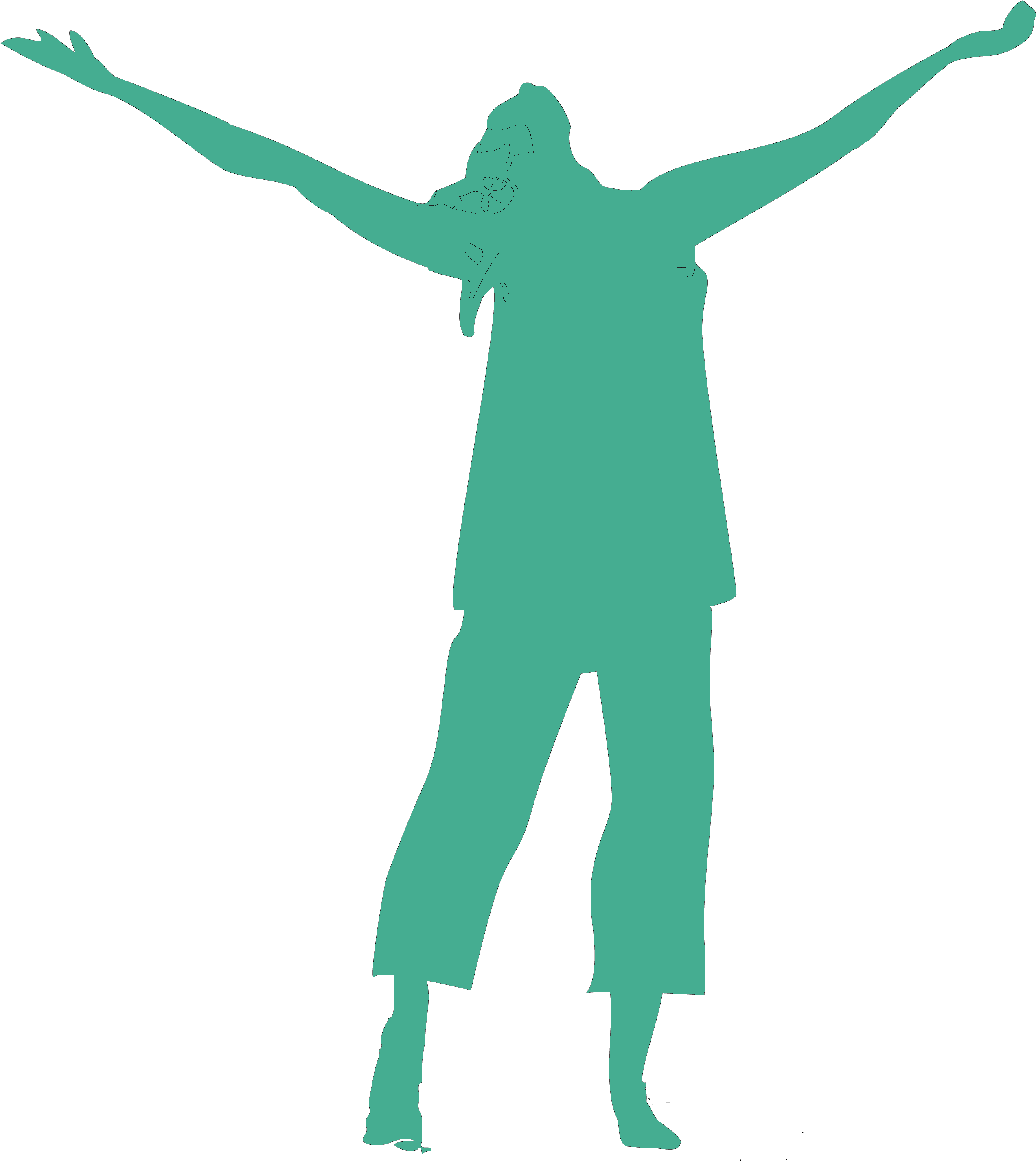 Videospeler - Praise Silhouette Png (2544x2864), Png Download
