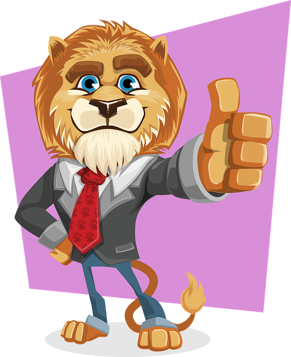Lion, King, Animal, Business, Suit, Tie, Thumbs Up - Formidable Clipart (587x720), Png Download