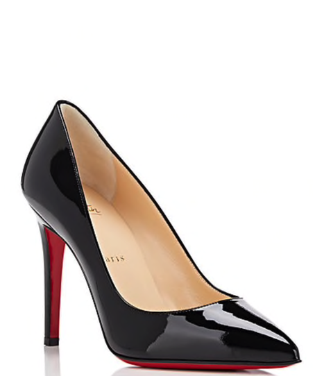 Christian Louboutin Pigalle Patent Pumps - Black Pump Heels (500x625), Png Download