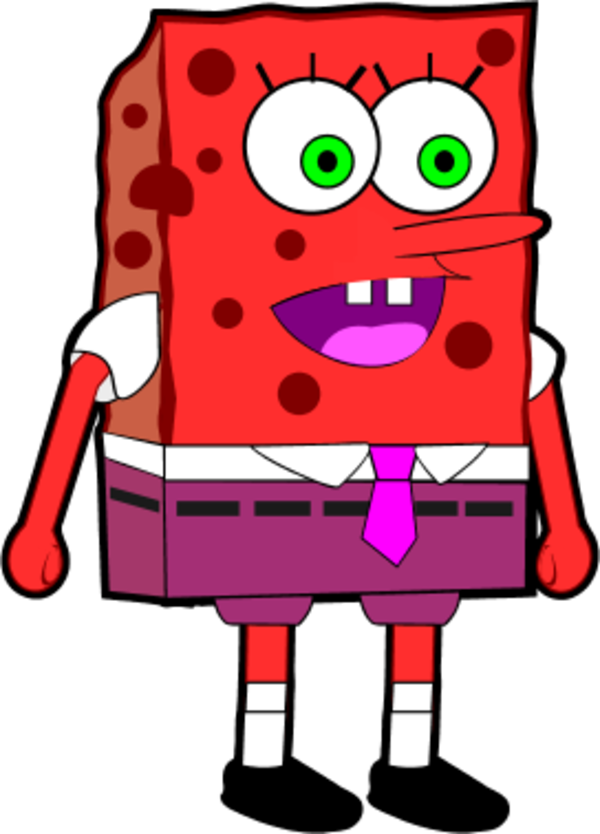 Sponge Bob Wearing Square Pants - Sponge Wearing Pants (600x834), Png Download