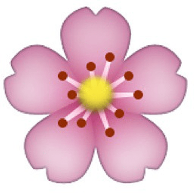 Tumblr Emoji Transparent Transparent Background - Pink Flower Iphone Emoji (1368x855), Png Download