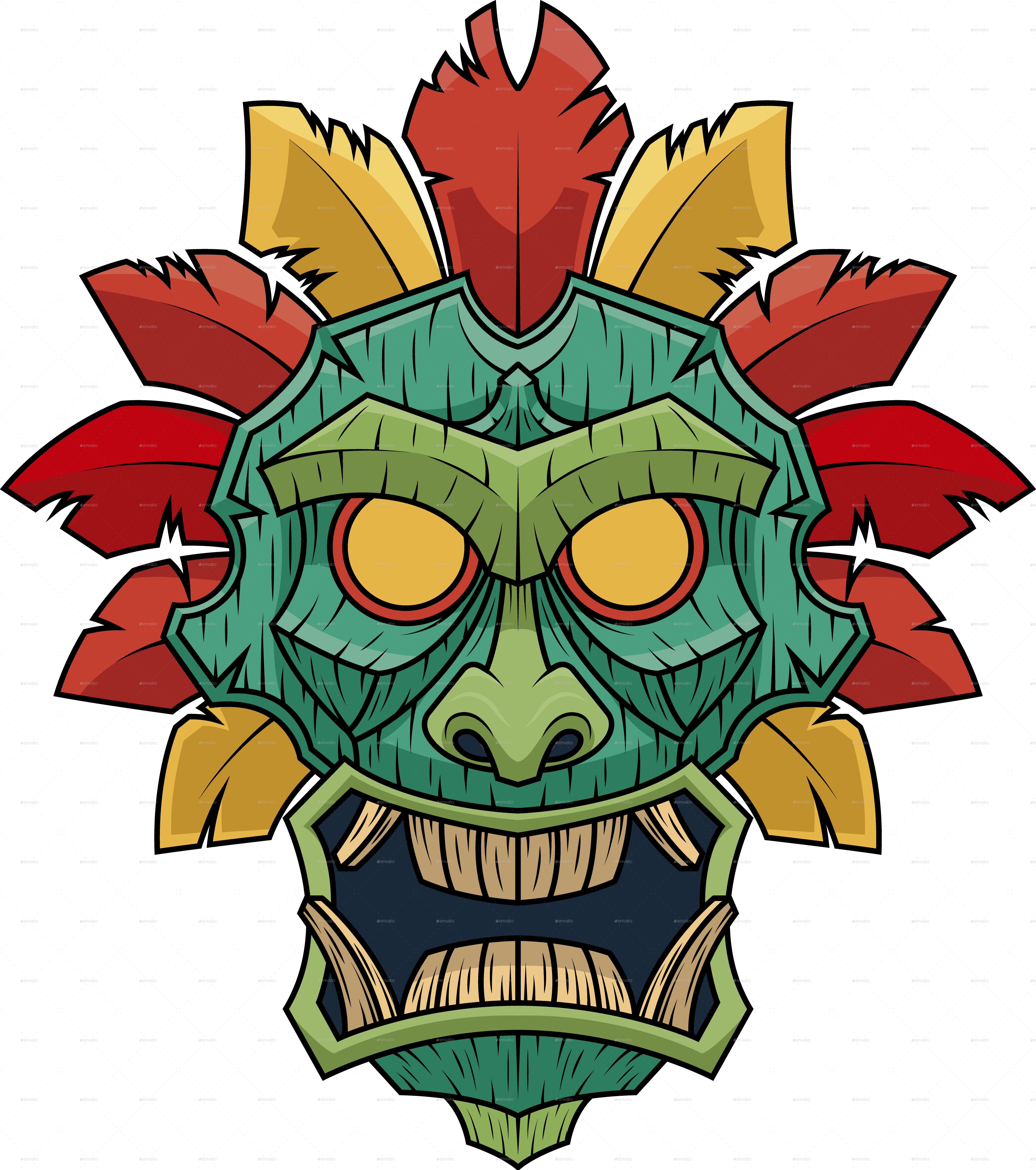 The Tiki Collection Vol 1 - Illustration (5232x5906), Png Download