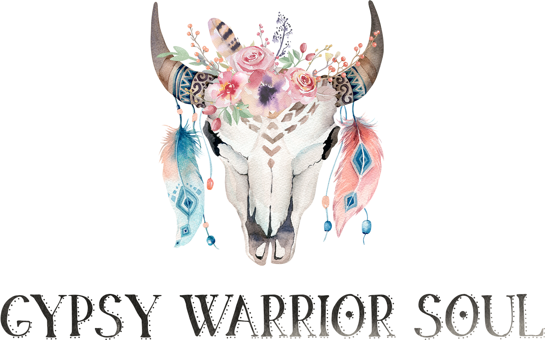 Girly Watercolor Longhorn Head (2000x2000), Png Download