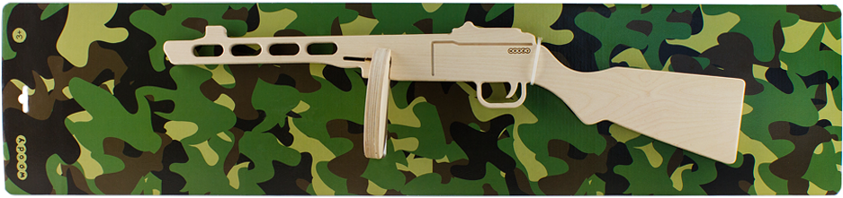 Wooden Submachine Gun - Assault Rifle (1000x835), Png Download