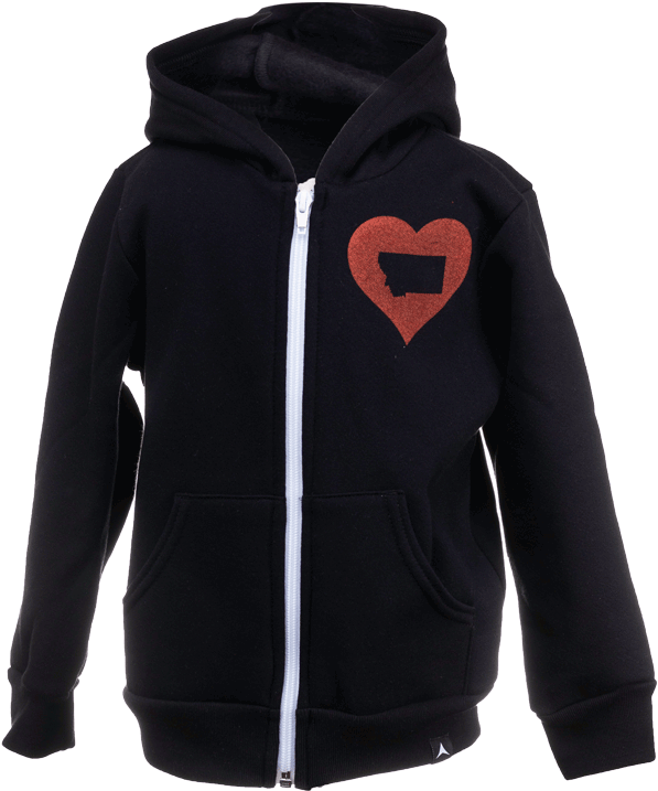 Aspinwall Kids Full Zip Heart Black Red 3 - Jacket (672x800), Png Download