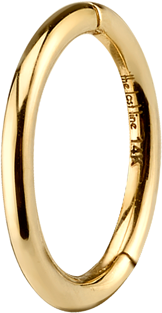 Small Seamless Hoop Earring - Stainless Steel Gold Oval Jump Ring (1800x1800), Png Download