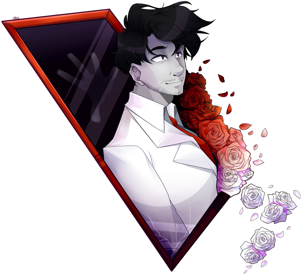 Markiplier Stickers Are On Sale, Sander Sides Bookmarks - Darkiplier In A White Suit (1000x938), Png Download