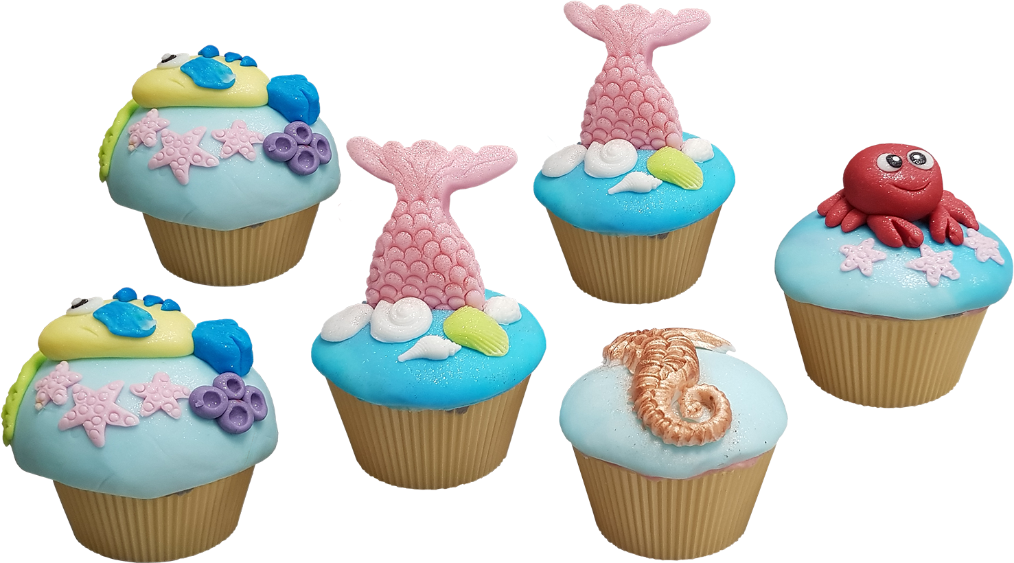 Mermaid Cupcakes - Cupcake (1506x850), Png Download