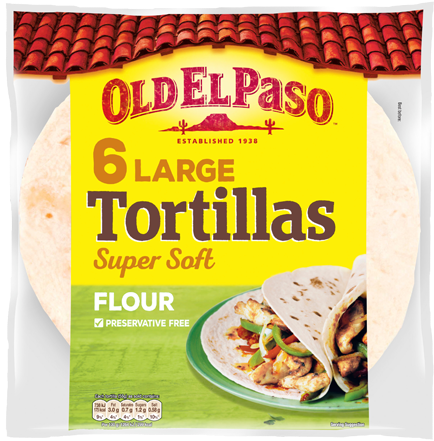 6 Soft Wrap Tortillas - Quesadilla Old El Paso (800x450), Png Download