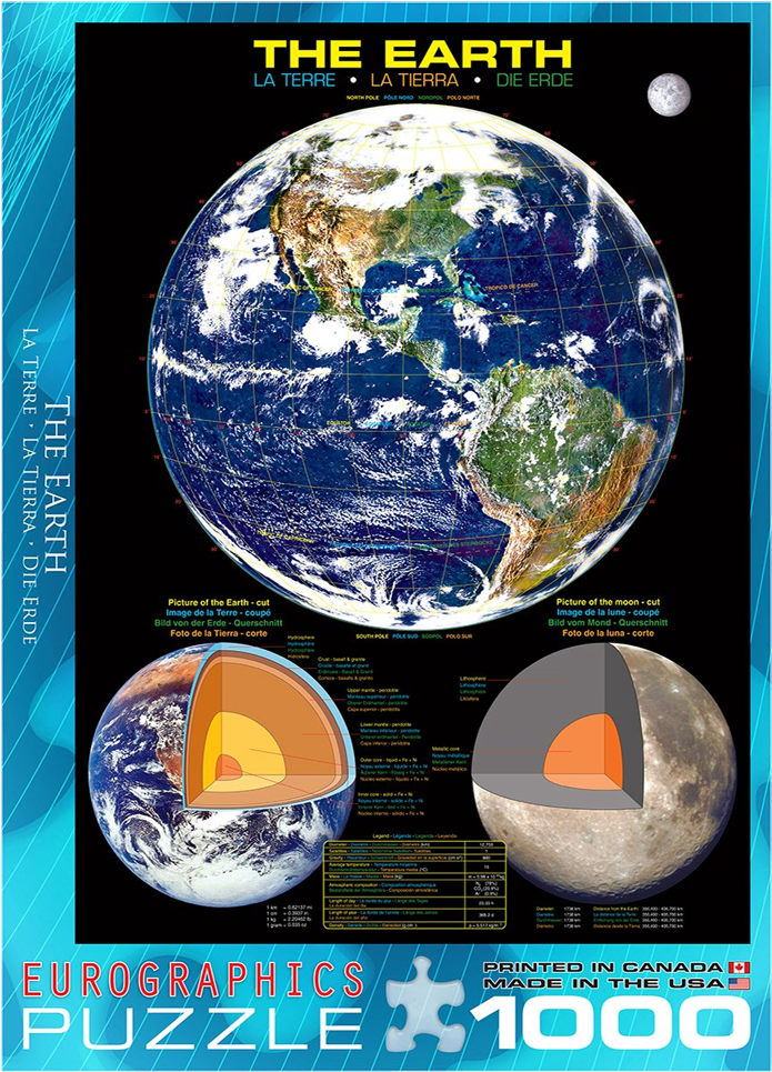 The Earth 1000 Piece Puzzle - Earth Zoom In Gif (1000x1000), Png Download