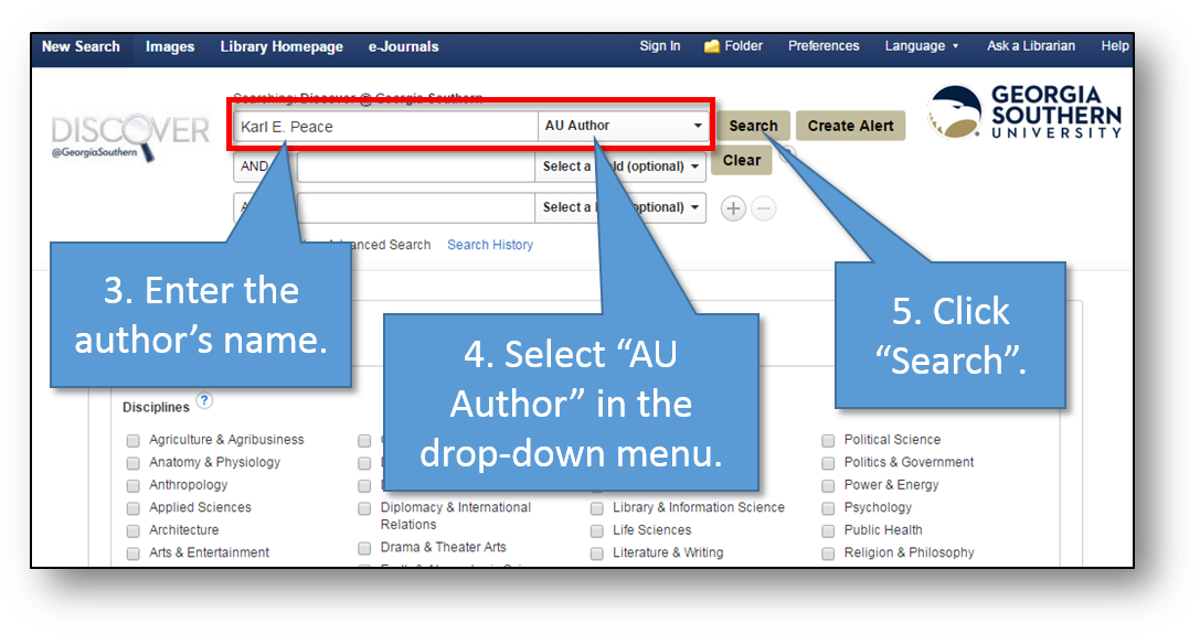 Discover Will Now Return Results For Authors With The - Georgia Southern University (1098x584), Png Download