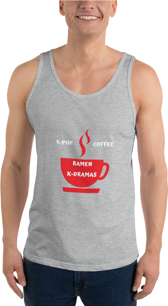 K Pop Coffee Ramen K Dramas Men Tank Top - Top (1000x1000), Png Download
