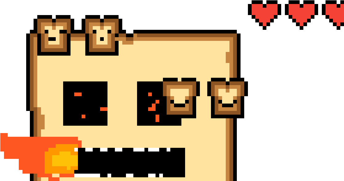 Roasty Toasty Boss - 8 Bit Heart (1200x600), Png Download