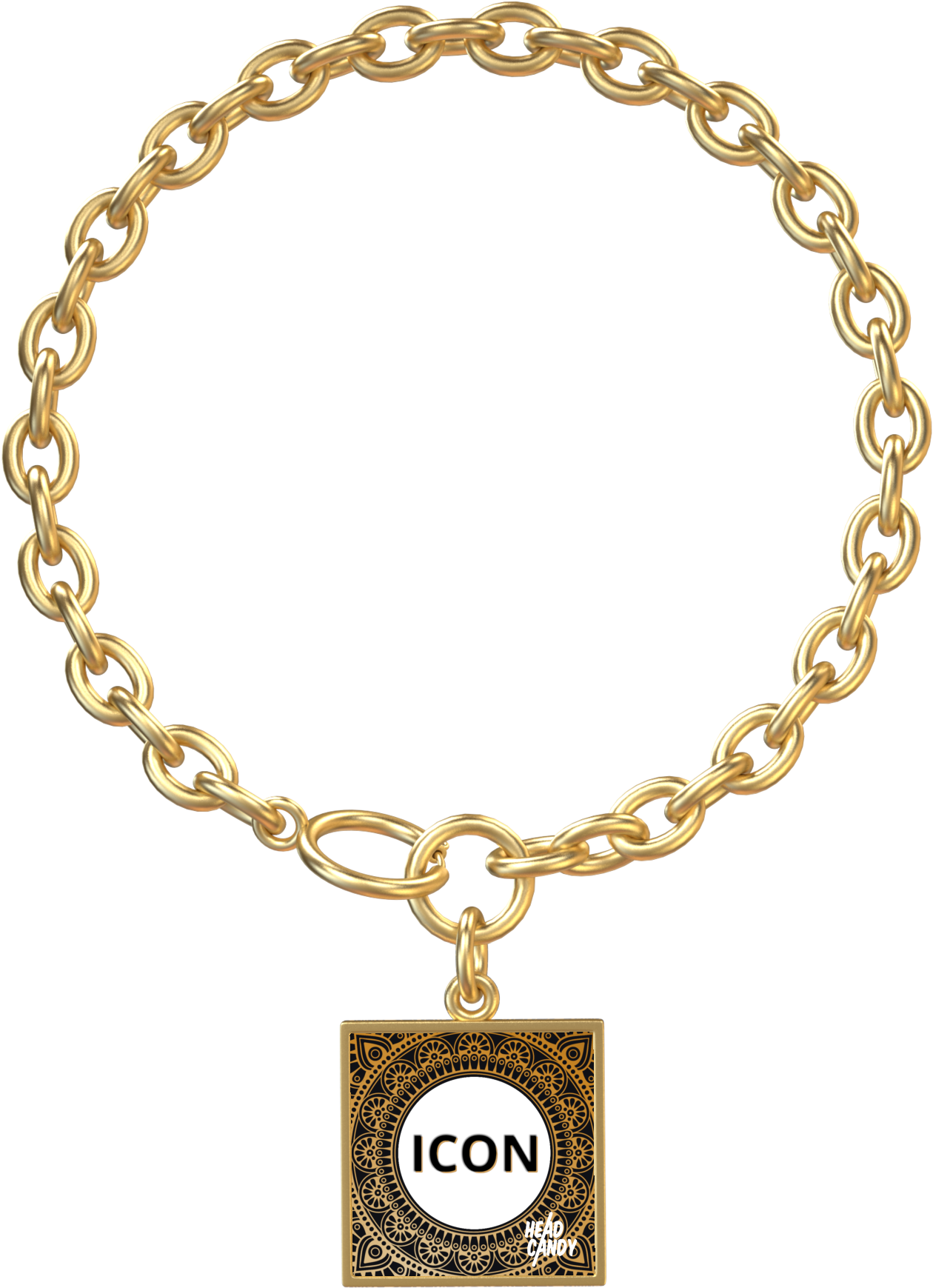 Icon Chain Link Bracelet - Gold Round Chain Png (2000x2000), Png Download
