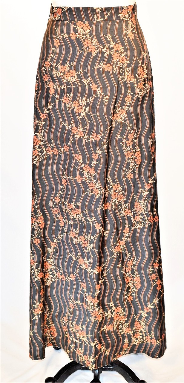 Vintage Gorgeous Long 70s Skirt In Black With Rust - Overskirt (1280x1280), Png Download