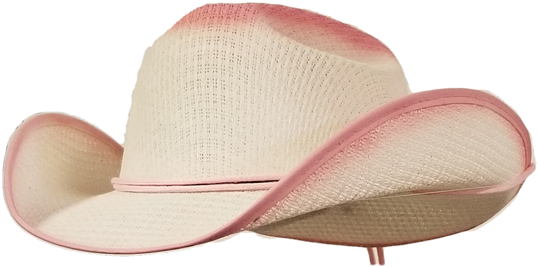 Pink And White Little Girl Cowgirl Hat With A Chin - Baseball Cap (816x413), Png Download