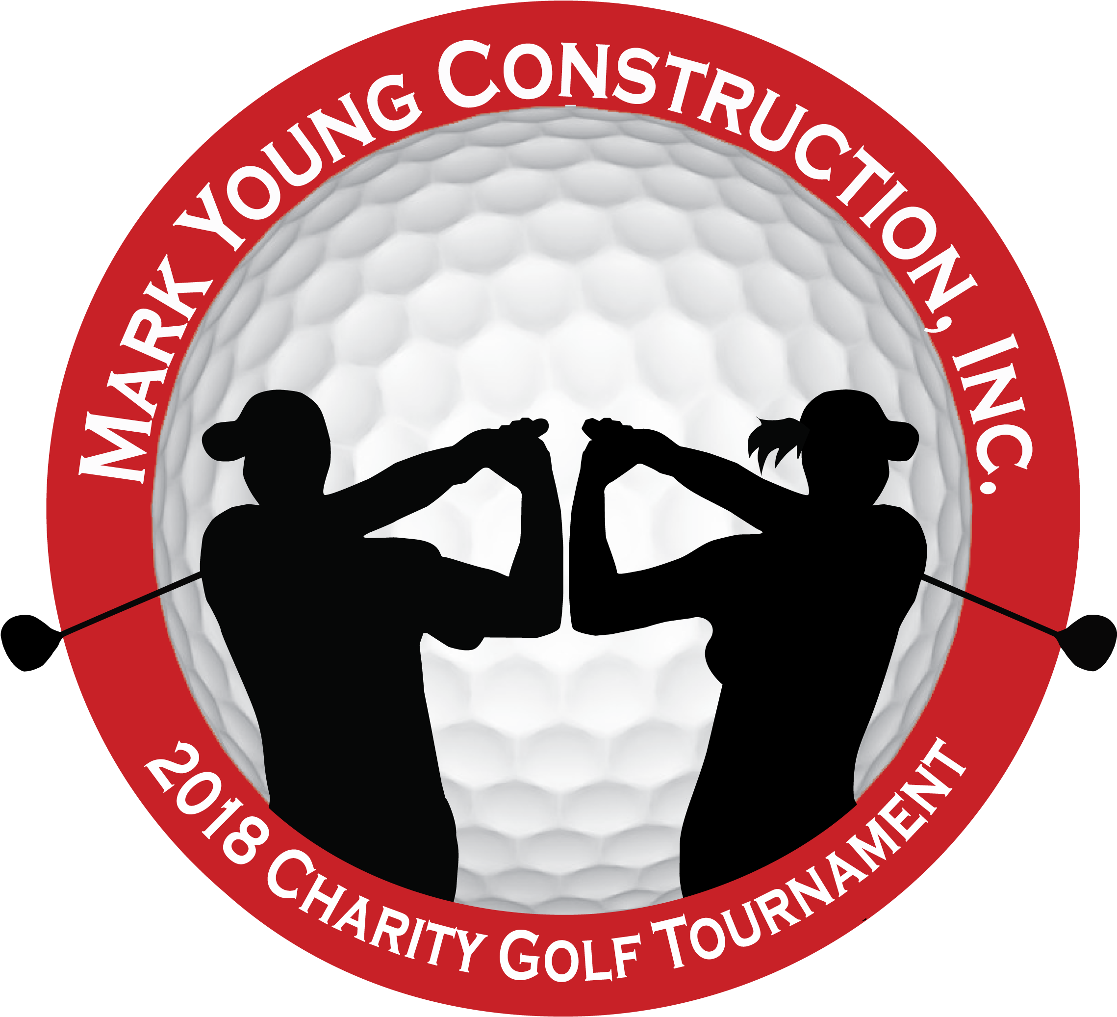 2018 Myc Golf Tournment Logo With Golf Ball Bkgnd - Poster (2277x2257), Png Download