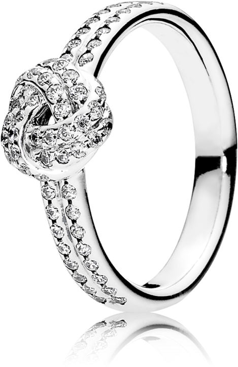 Sparkling Love Knot Ring - Love Knot Ring Pandora (1000x1000), Png Download