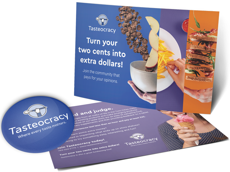 Logo Design And Brand Identity For Tasteocracy - Flyer (738x554), Png Download