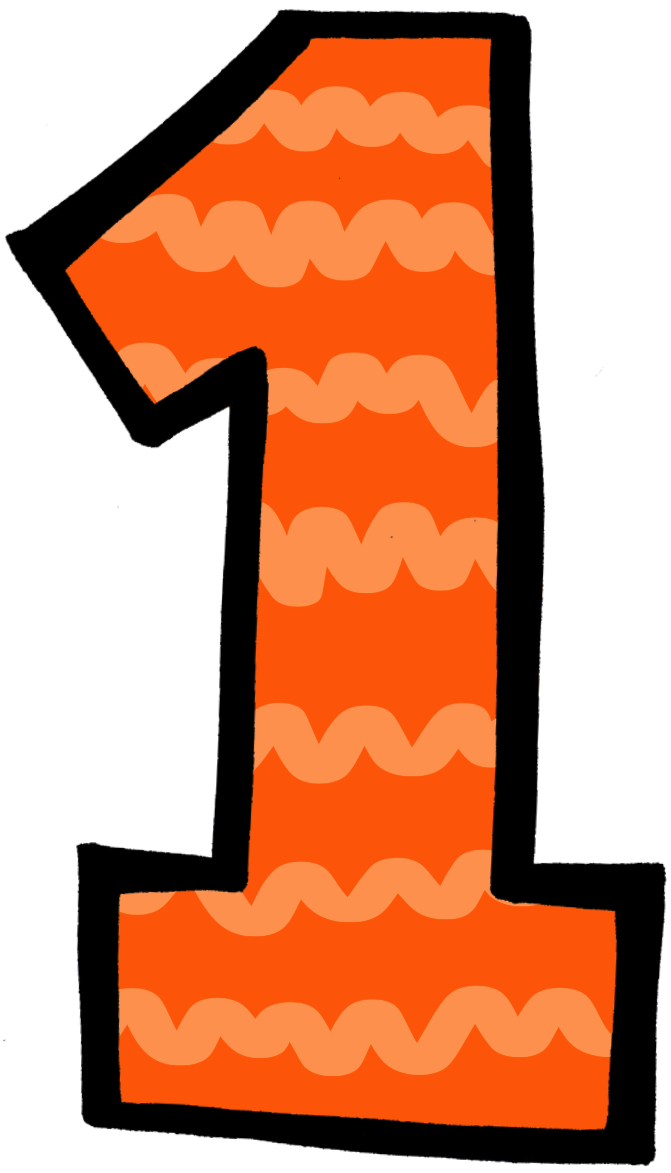 Orange Clipart Number - Individual Number Number Clip Art (770x1307), Png Download