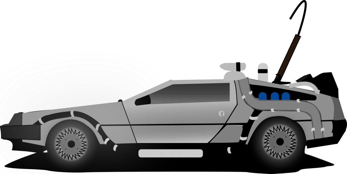 Car Delorean Clipart By Raulxav - Back To The Future Delorean Cartoon (1200x601), Png Download