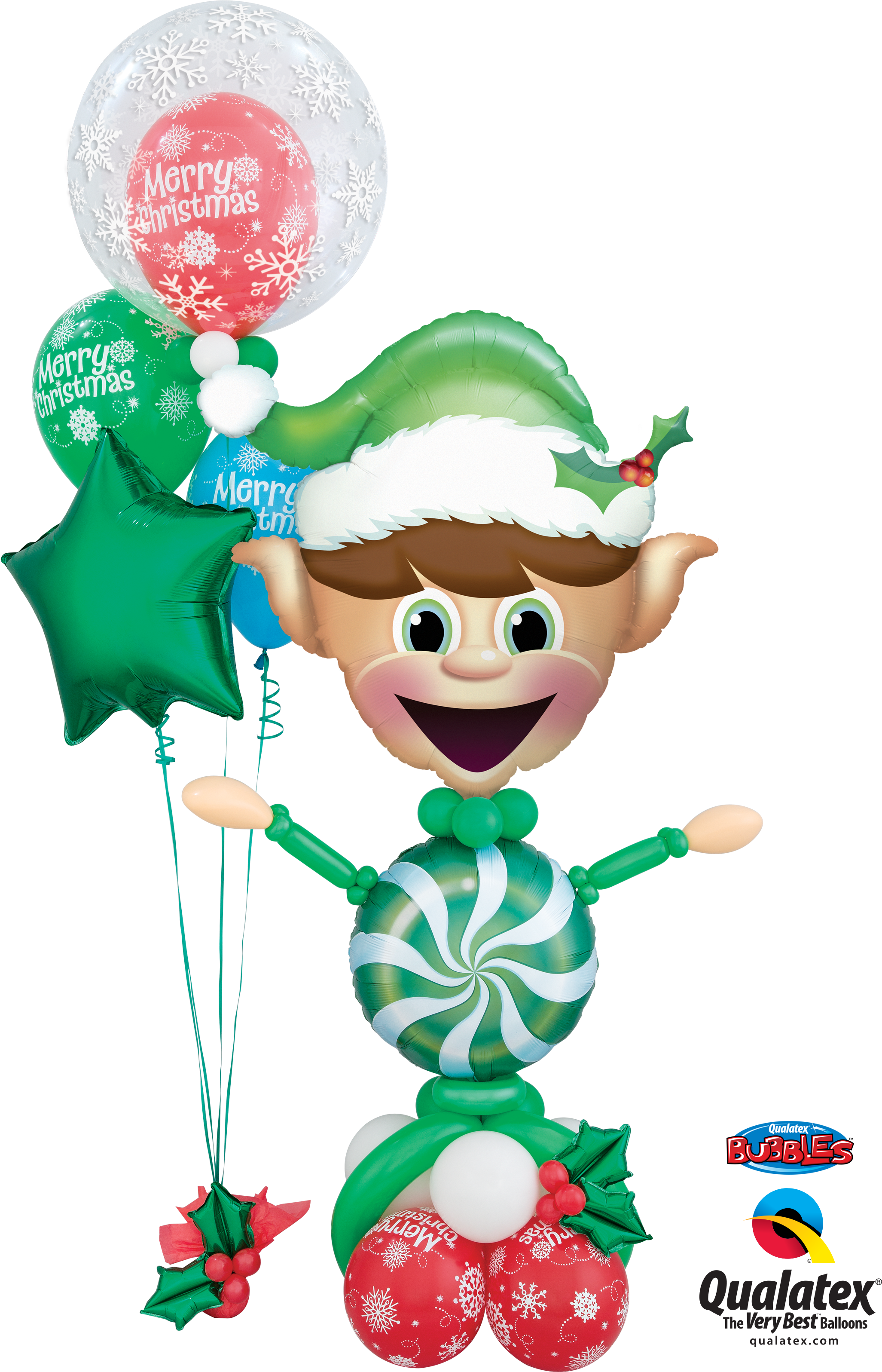 Holly Jolly Elf Christmas Balloons, Christmas Snowman, - Christmas Balloons Qualatex (2400x3200), Png Download