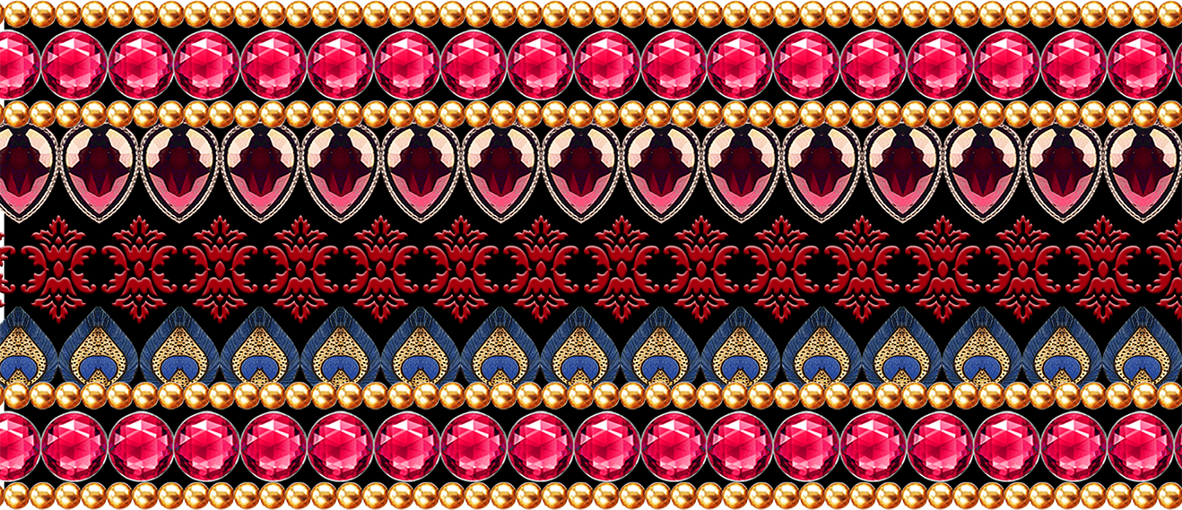 Jwellery Border Design - Motif (1318x569), Png Download