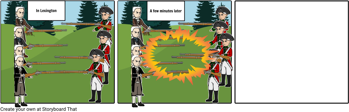 Shot Heard Around The World - Cartoon (1164x385), Png Download