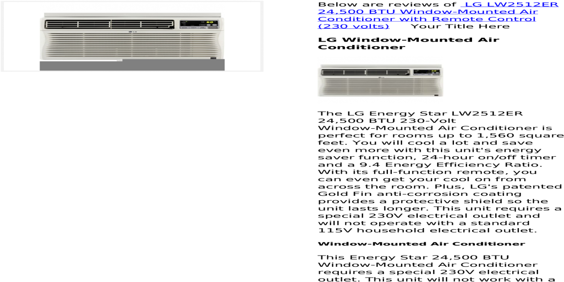 Lg Lw2512 Er 24,500 Btu Window Mounted Air Conditioner - Server (1200x630), Png Download