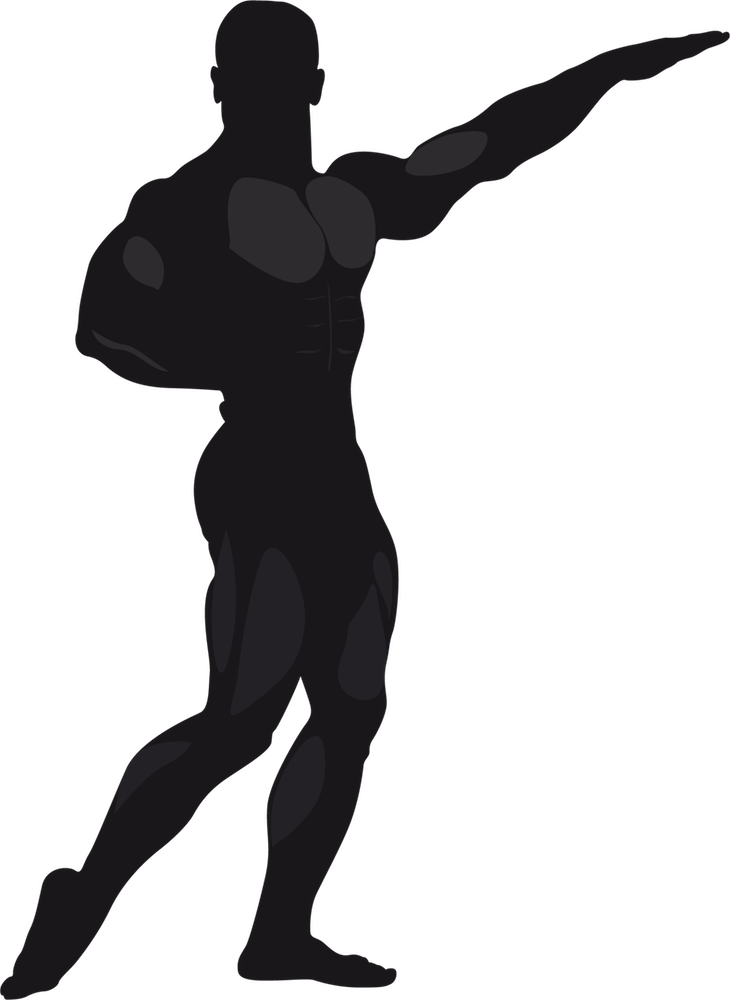 Bodybuilding Stickers Messages Sticker-3 - Silhouette (730x1000), Png Download