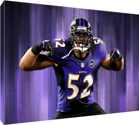 Details About Baltimore Ravens Icon Ray Lewis Poster - Ray Lewis In Game (600x600), Png Download