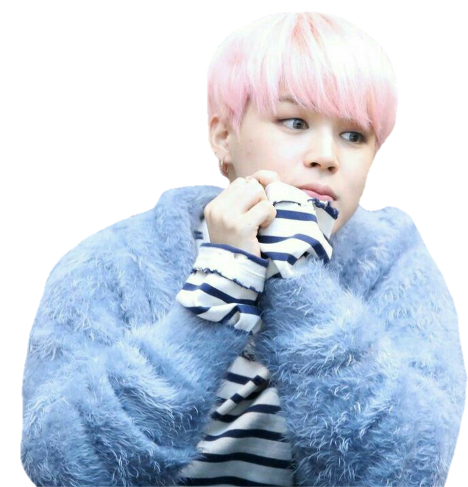 Jimin Sticker - Jimin Pink Hair Png (1024x998), Png Download
