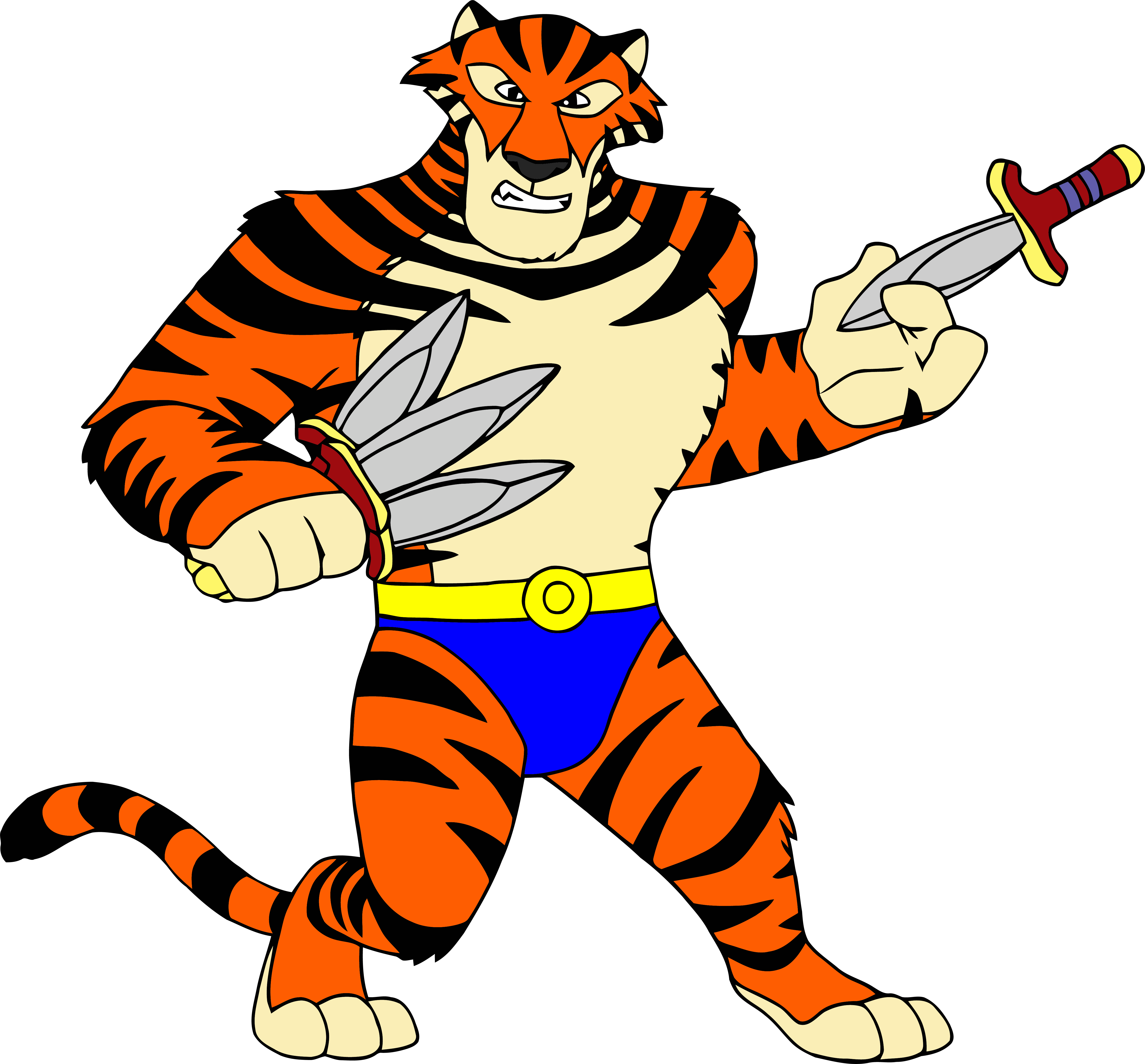Vitaly With Knives Cartoon Clipart Png Image Download - Vitaly The Tiger (5171x4806), Png Download