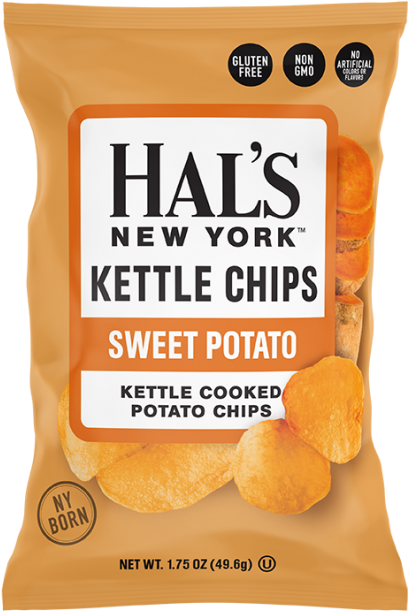 Hal's New York Kettle Cooked Gluten Free Potato Chips, - Potato Chip (490x700), Png Download