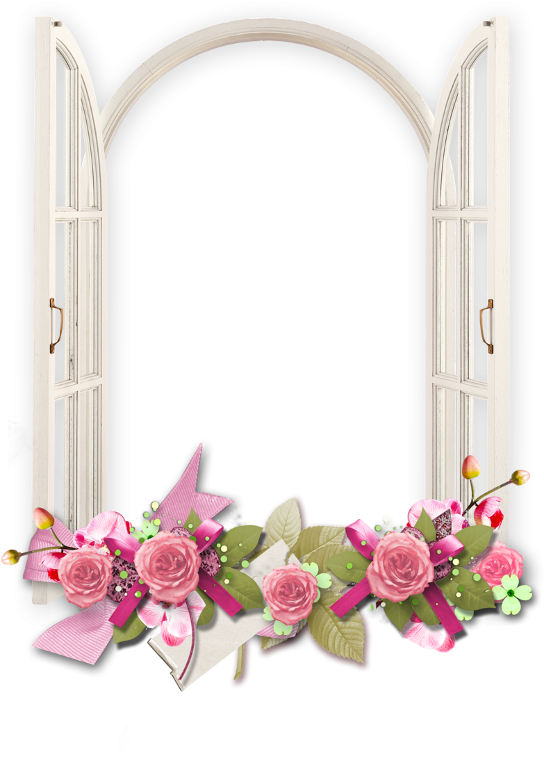 Flower Border Png, Floral Border, Bird Houses Painted, - Portable Network Graphics (1280x1280), Png Download