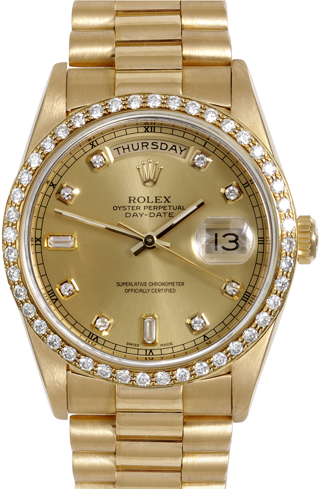 Submariner Milgauss Rolex Datejust Daytona Free Clipart - Rolex Gold Day Date Brown (1000x1000), Png Download