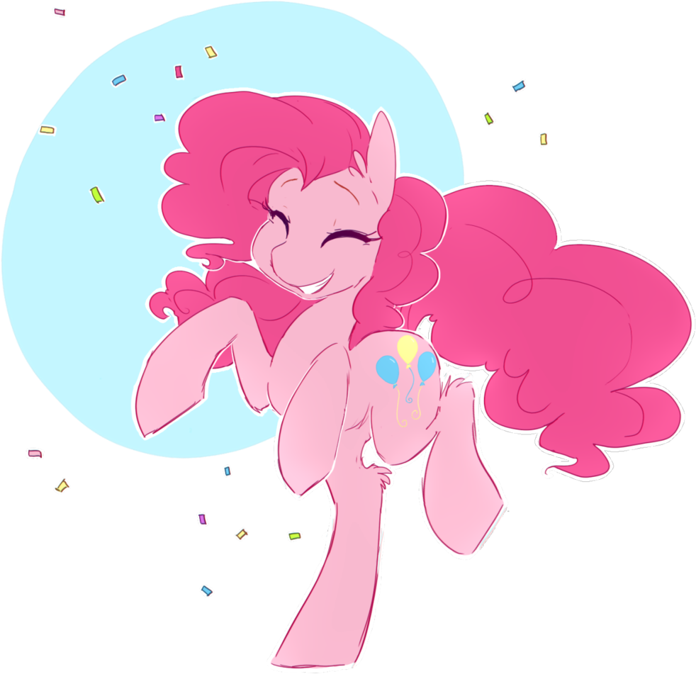 Braindead, Confetti, Cute, Dancing, Eyes Closed, Pinkie - Illustration (1016x1024), Png Download