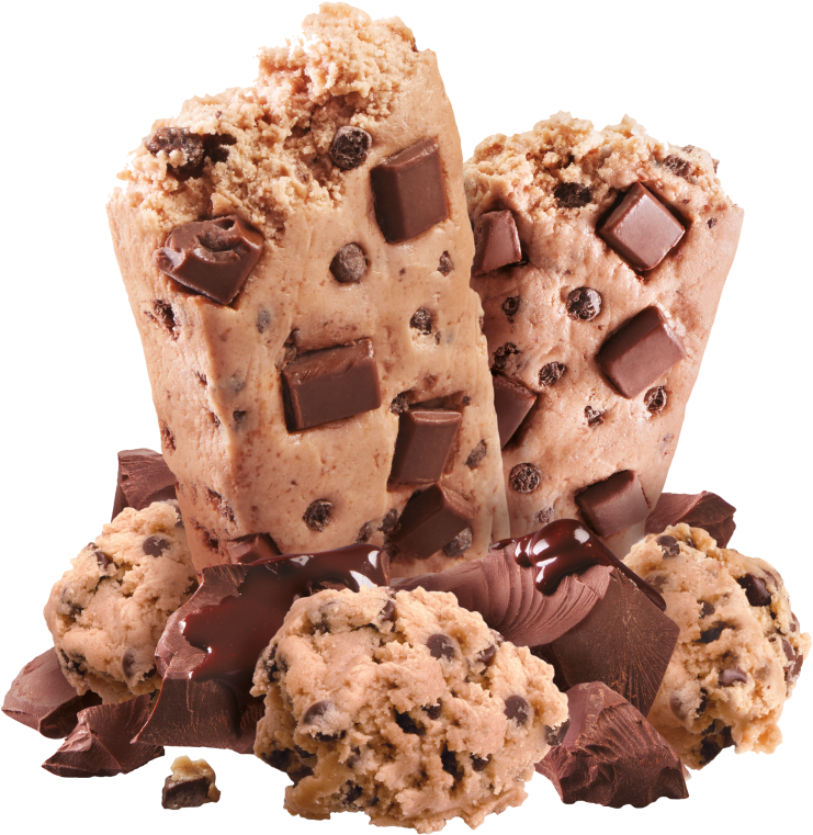 Chocolate Chips Png - Chocolate Chip Cookie Dough Powerbar (800x882), Png Download