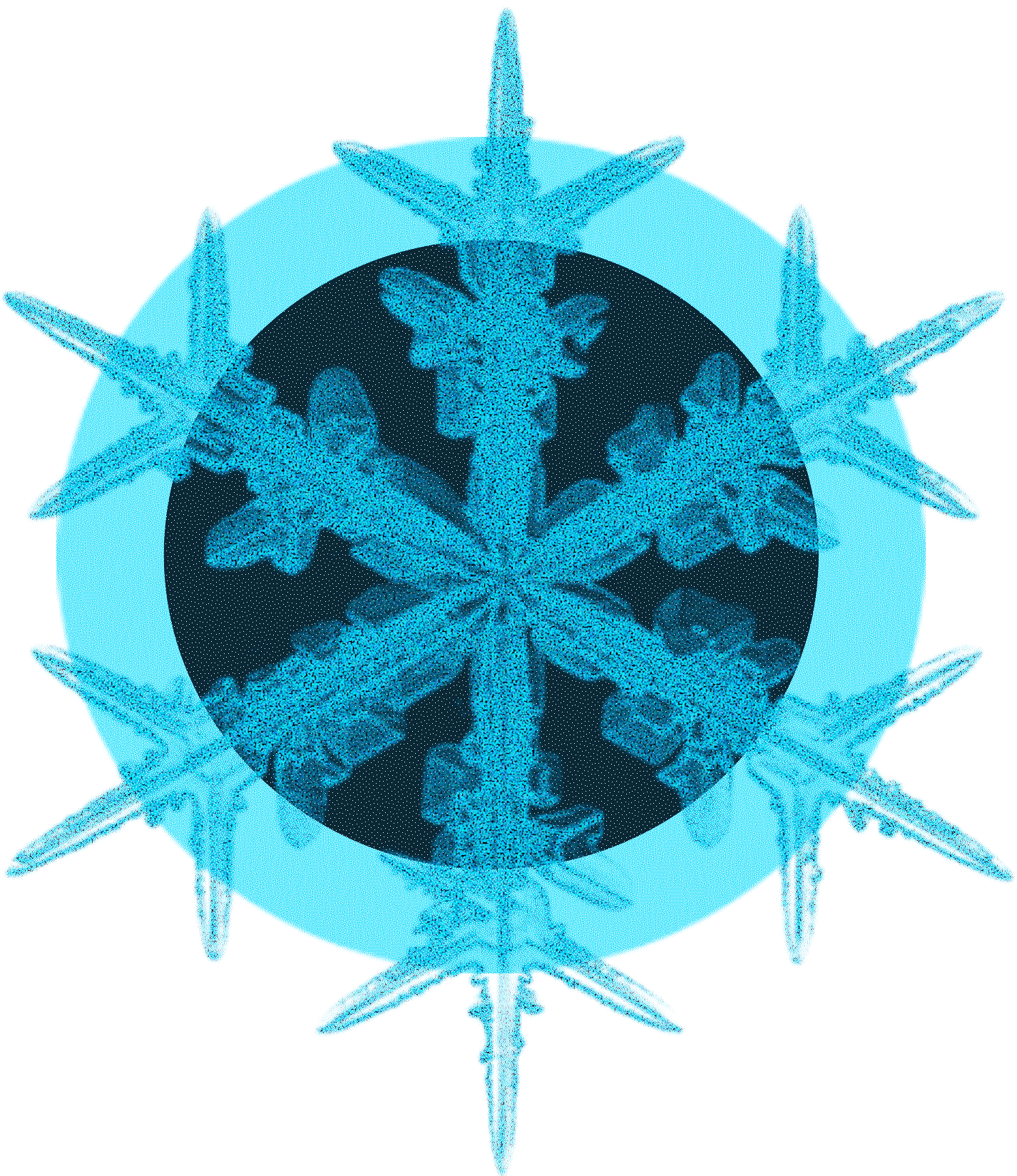 Azul Negro Cristalino Copo De Nieve Flor Hielo Png - Blue (2000x2000), Png Download