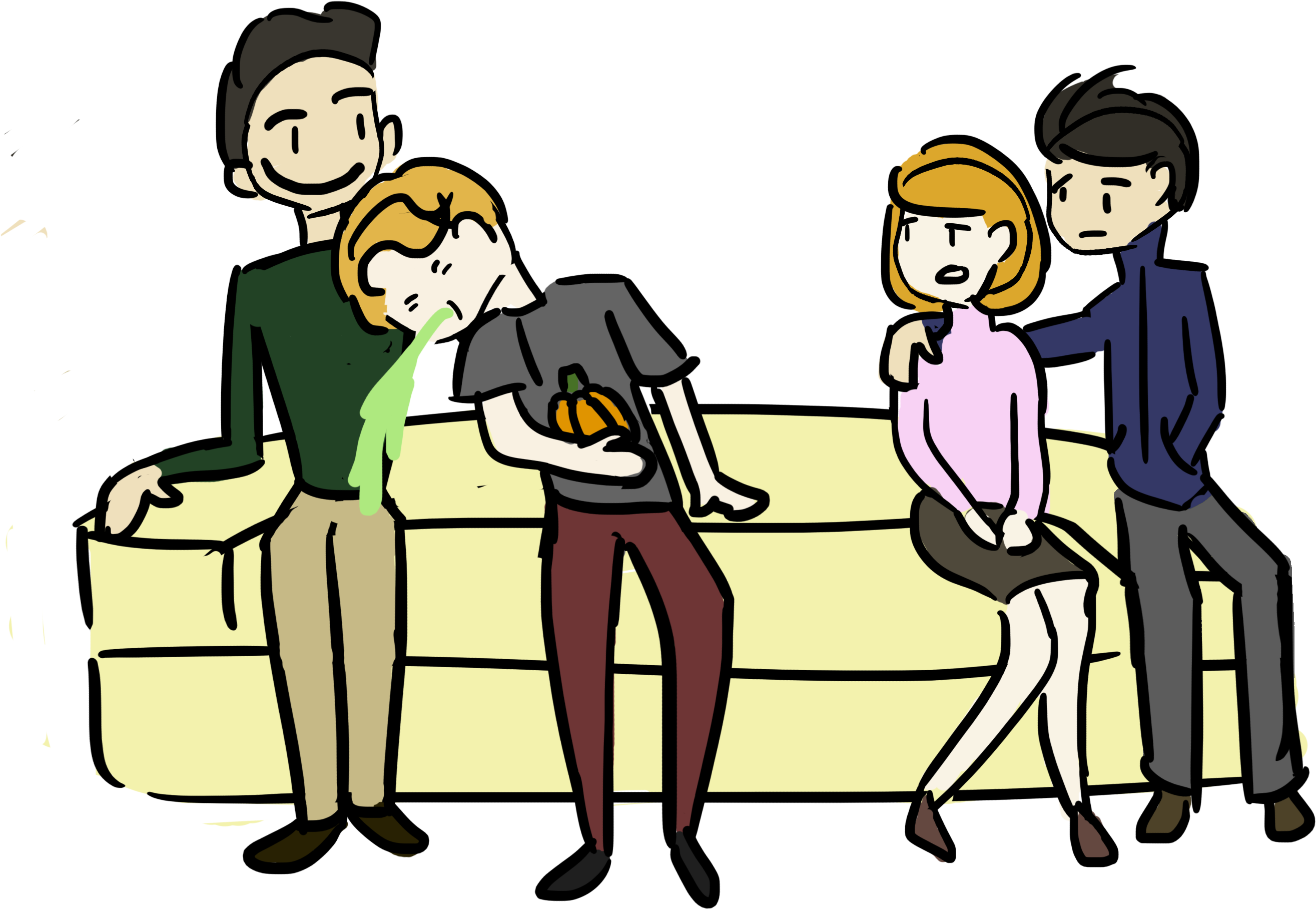 Illustration Human Behavior Product Cartoon At Night - Cartoon (3000x3000), Png Download