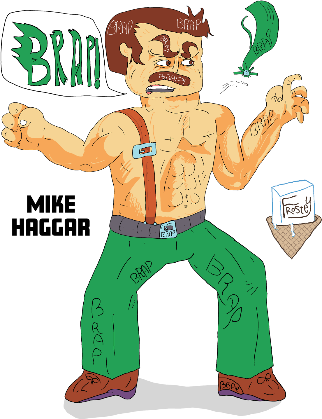 I Drew This Haggar Today On Stream - Cartoon (1280x1544), Png Download