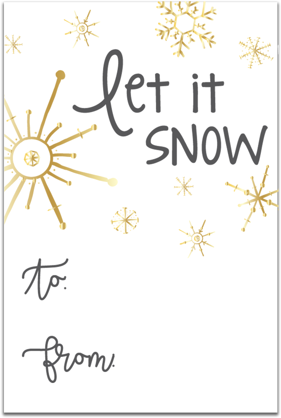 Gt015 Let It Snow Gift Tags - Paper (1059x1562), Png Download